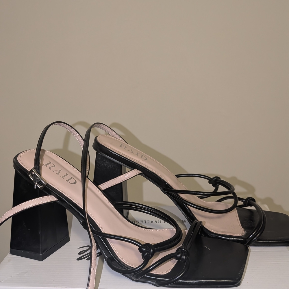 Black Strappy Women's Heels
